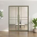 Dubbele stalen taatsdeur 6 Vlaks  Olijfgroen Helder glas Lux, Overige typen