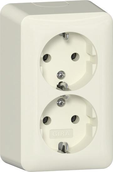 Gira Dubbele Schuko Stopcontact 16A 250V Opbouw - 478012, Doe-het-zelf en Bouw, Elektriciteit en Kabels, Verzenden