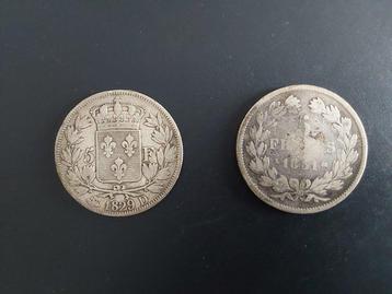 Frankrijk. 5 Francs 1829/1874 (5 zilveren munten) (Zonder beschikbaar voor biedingen