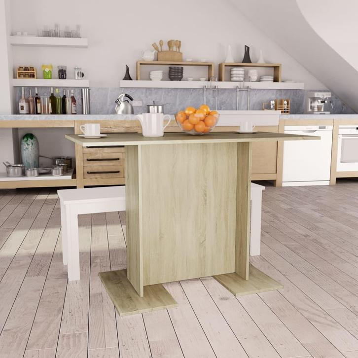 vidaXL Eettafel 110x60x75 cm bewerkt hout sonoma, Huis en Inrichting, Tafels | Eettafels, Nieuw, Verzenden