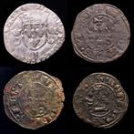 Frankrijk. Lot of 4 medieval French silver coins, consisting, Timbres & Monnaies