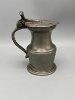 Antieke tinnen kan met scharnierend deksel – gemerkt en, Antiek en Kunst