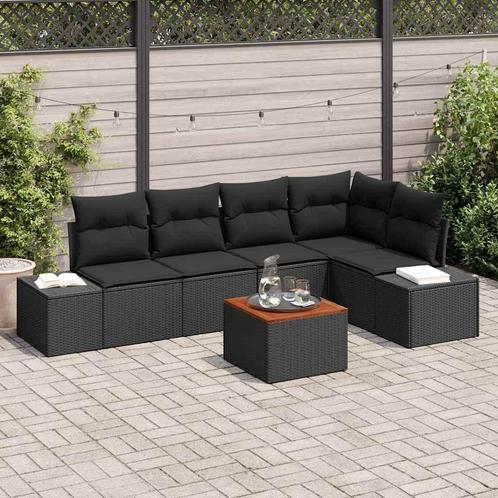 vidaXL Tuinbank Set 6 pcs Zwart, Tuin en Terras, Tuinsets en Loungesets, Nieuw, Verzenden