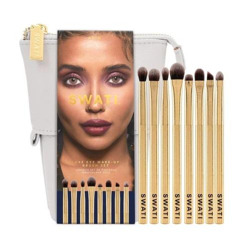 Swati Luxe Eye Make-Up Brush Set Gold 8 pcs, Bijoux, Sacs & Beauté, Beauté | Cosmétiques & Maquillage, Envoi