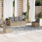 vidaXL Salon de jardin avec coussins 5pcs mÃ©lange beige, Verzenden, Salons de jardin