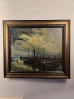 Andree Algrain (1905-2000) - Boats anchored in a harbor