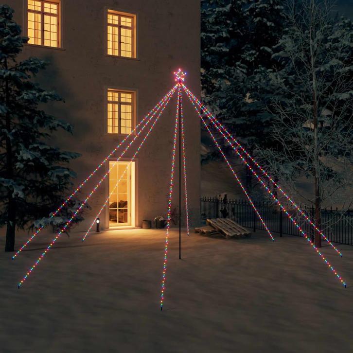 vidaXL LED-kerstboom Binnen Buiten 800 LEDs kleurrijk 5 m, Diversen, Kerst, Nieuw, Verzenden