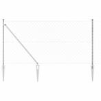 vidaXL Kettinglinkhek met palen Zilver 1.4 x 10 m Staal, Tuin en Terras, Verzenden, Nieuw