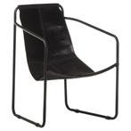 vidaXL Fauteuil de relaxation noir cuir véritable, Verzenden, Neuf