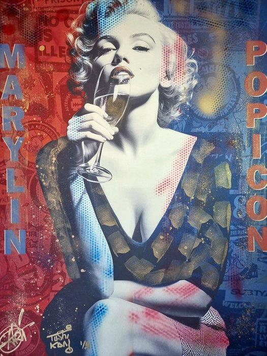 Tushikuni - Marylin POP ICON / Street Champagne, Antiquités & Art, Art | Peinture | Moderne
