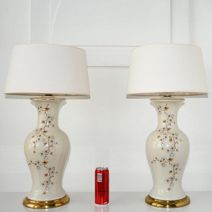 Tafellamp - Aziatische chique geglazuurde crèmekleurige, Huis en Inrichting, Overige Huis en Inrichting