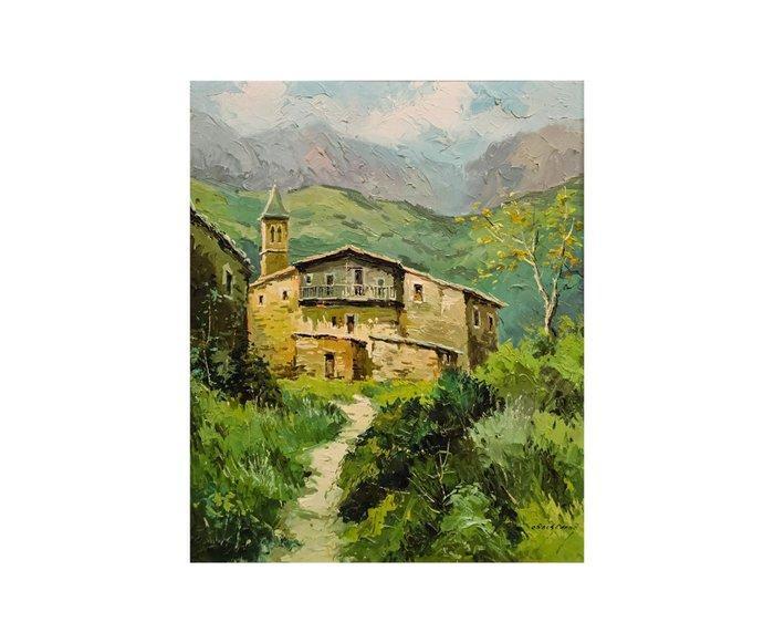 Pedro Obach Carné (1900) - The Pyrenean valley, Antiek en Kunst, Kunst | Schilderijen | Klassiek