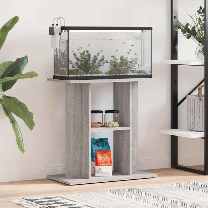 vidaXL Aquariumstandaard Sonoma Grijs 60x30x60 cm Bewerkt, Dieren en Toebehoren, Vissen | Aquaria en Toebehoren, Nieuw, Verzenden
