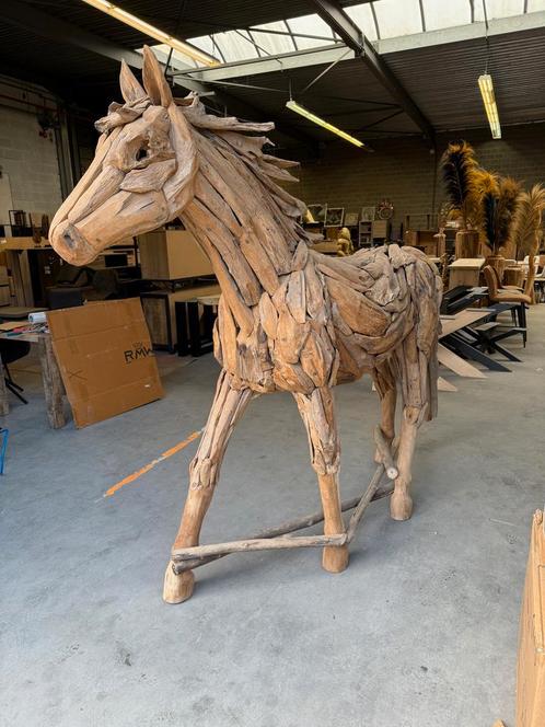Paard uit teakhout, Dieren en Toebehoren, Paarden en Pony's | Overige Paardenspullen, Nieuw