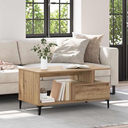 vidaXL Salontafel artisanaal eikenkleurig 90 x 49 x 45 cm, Huis en Inrichting, Tafels | Salontafels, Nieuw, Verzenden