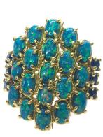 Zonder minimumprijs - Ring - 9 kt. Zilver, Geel goud Opaal -, Handtassen en Accessoires, Ringen, Nieuw