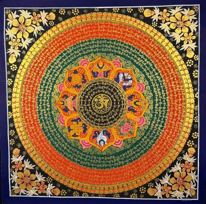 Malika’s OM-mantra mandala | Handgeschilderde mantra mandala, Maison & Meubles, Maison & Meubles | Autre