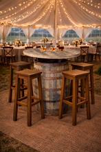 Donkere hoge barkrukken van grenenhout - NIEUW!, Huis en Inrichting, Barkrukken, 5 krukken of meer, Met voetsteun, 60 tot 90 cm