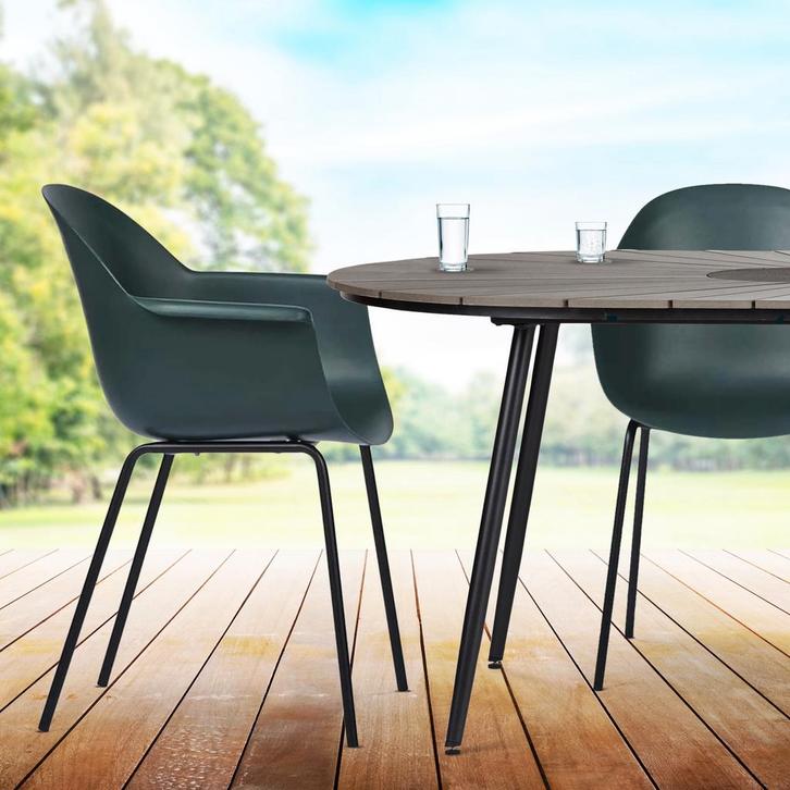 Kunststof tuinstoel donkergroen | Kuipstoel, Huis en Inrichting, Stoelen, Overige kleuren, Eén, Nieuw, Kunststof, Verzenden