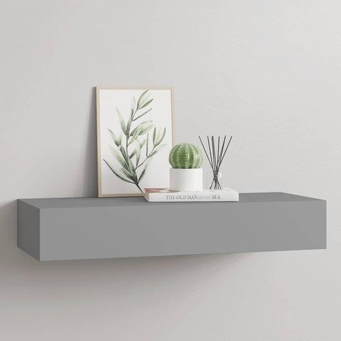 vidaXL Wandschap met lade 60x23,5x10 cm MDF grijs, Huis en Inrichting, Kasten | Wandmeubels, Nieuw, Verzenden