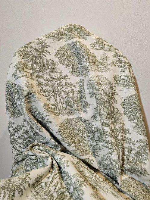 Toile de Jouy Landelijk stoffen met paarden -300x280cm-, Antiek en Kunst, Antiek | Meubels | Tafels