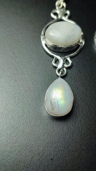 Oorbellen van Regenboog maansteen in Zilver 925 · Mystieke, Collections, Minéraux & Fossiles
