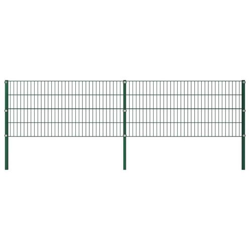 vidaXL Schuttingpaneel met palen 3,4x0,8 m ijzer groen, Tuin en Terras, Tuinhekken en Hekwerk, Nieuw, Verzenden