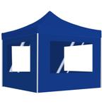 vidaXL Partytent inklapbaar met wanden 2x2 m aluminium blauw, Verzenden