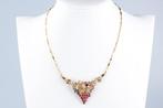Collier - 18 carats Or rose - 7.62ct. tw. Rubis - Saphir, Nieuw