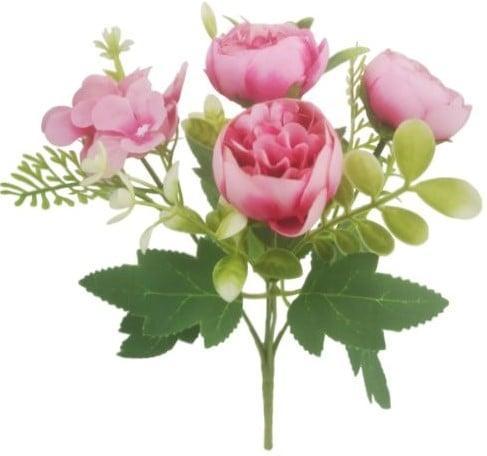 Boeketje ranonkel hortensia hydrangea en besjes beauty pink, Maison & Meubles, Accessoires pour la Maison | Plantes & Fleurs artificielles