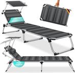 Ligbed - Ligstoel - Zonnebed - Opvouwbaar - Antraciet - KESS, Verzenden, Nieuw