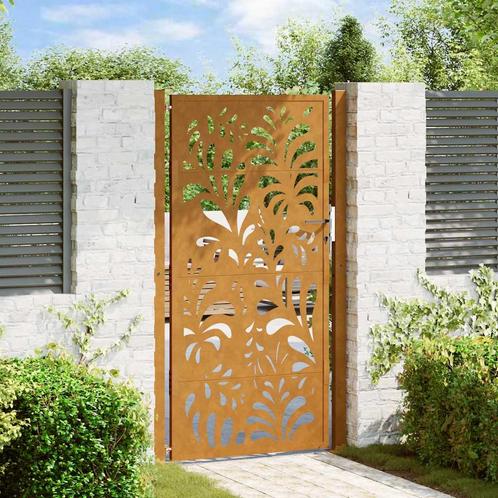 vidaXL Poort met golfontwerp 105x180 cm weervast staal, Tuin en Terras, Tuinpoorten, Nieuw, Verzenden