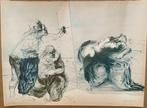 Claude Weisbuch (1927-2014) - Artist sketching a nude