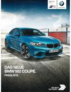 2016 BMW M2 PRIJSLIJST DUITS, Boeken, Auto's | Folders en Tijdschriften, Nieuw