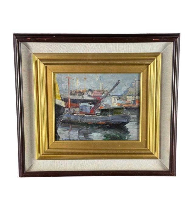 Biagio Mercadante (1892-1971) - Porto con barche, Antiek en Kunst, Kunst | Schilderijen | Klassiek