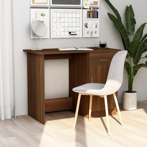 vidaXL Bureau 100x50x76 cm bewerkt hout bruin eikenkleur, Huis en Inrichting, Bureaus, Nieuw, Verzenden