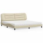 vidaXL Bed met matras stof crèmekleurig 200x200 cm, Verzenden, Nieuw