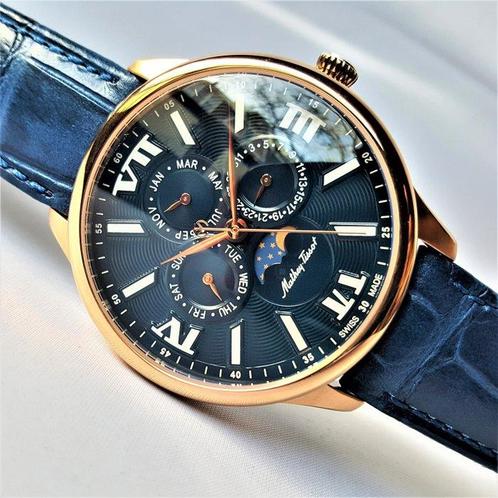 Mathey-Tissot - Moon Phase - Calendar - 18K Gold - New -, Handtassen en Accessoires, Horloges | Heren