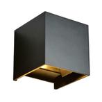 LED Cube Wandlamp 6W DIMBAAR IP65 zwart Warm wit, Nieuw, Overige materialen, Verzenden