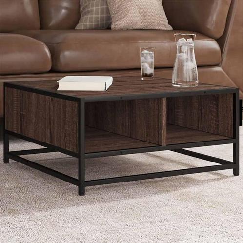 vidaXL Salontafel 60,5x60,5x30 cm bewerkt hout en metaal, Huis en Inrichting, Tafels | Salontafels, Nieuw, Verzenden