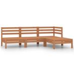 Houten Loungeset Honingbruin | Retour Deal | Goedkoop!, 4 zitplaatsen, Verzenden, Nieuw, Loungeset