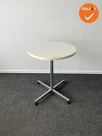 Bijzettafel - grijs onderstel - bestaand wit blad - Ø60 cm, Werkplek, Ophalen of Verzenden, Gebruikt, Bureau
