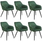 tectake Stoel Marilyn, fluweeloptiek, gestikt - donkergroen/, Huis en Inrichting, Stoelen, Verzenden, Nieuw