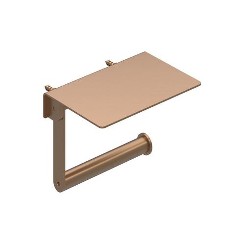 Toiletrolhouder IVY Met Planchet Geborsteld Mat Koper PVD, Doe-het-zelf en Bouw, Sanitair, Bad, Nieuw, Ophalen of Verzenden