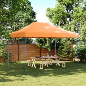 vidaXL Partytent inklapbaar pop-up 410x279x315 cm oranje, Verzenden