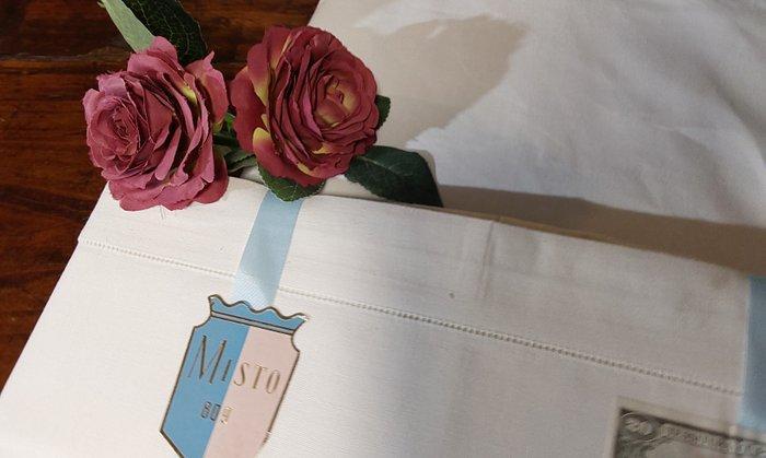 Drap de lit (2) - 270 cm - 230 cm - Paire de draps, Antiek en Kunst, Antiek | Tapijten, Tafelkleden en Textiel
