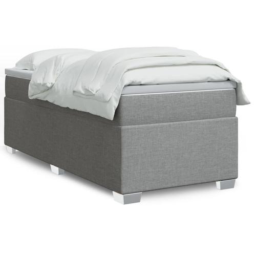 vidaXL Boxspring met matras stof lichtgrijs 90x200 cm, Huis en Inrichting, Slaapkamer | Bedden, Nieuw, Verzenden