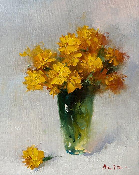Aziz Sulaimanov - Yellow bouquet, Antiek en Kunst, Kunst | Schilderijen | Modern