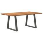 vidaXL Eettafel rechthoekig 180x100x74 cm massief eikenhout, Huis en Inrichting, Tafels | Eettafels, Verzenden, Nieuw