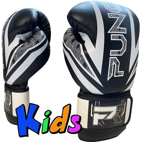 PunchR™ Kids Bokshandschoenen Electric Zwart Wit, Sport en Fitness, Boksen, Bokshandschoenen, Nieuw, Verzenden